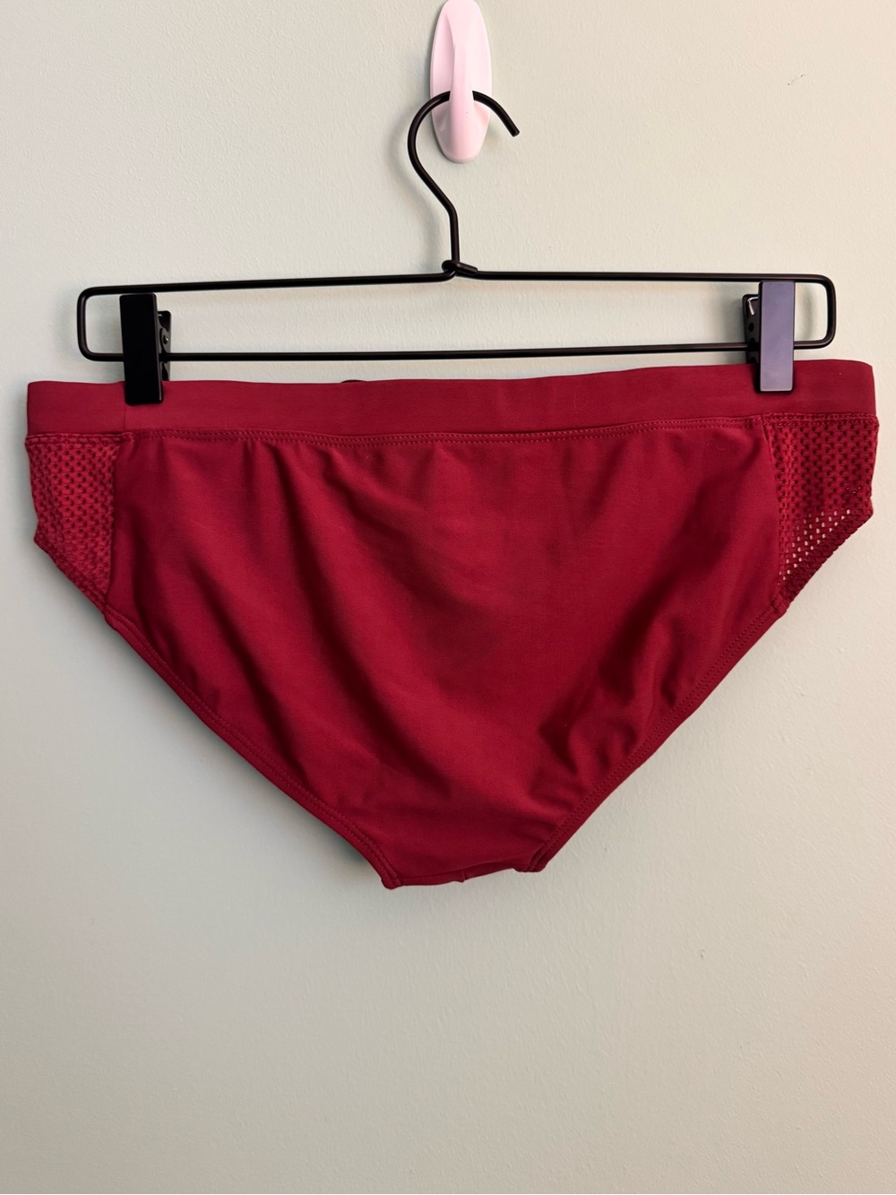 Men's TEAMM8 Skipper Swim Brief – Ruby Red Mesh Side Panels – Size L (34-36) - Picture 2 of 7